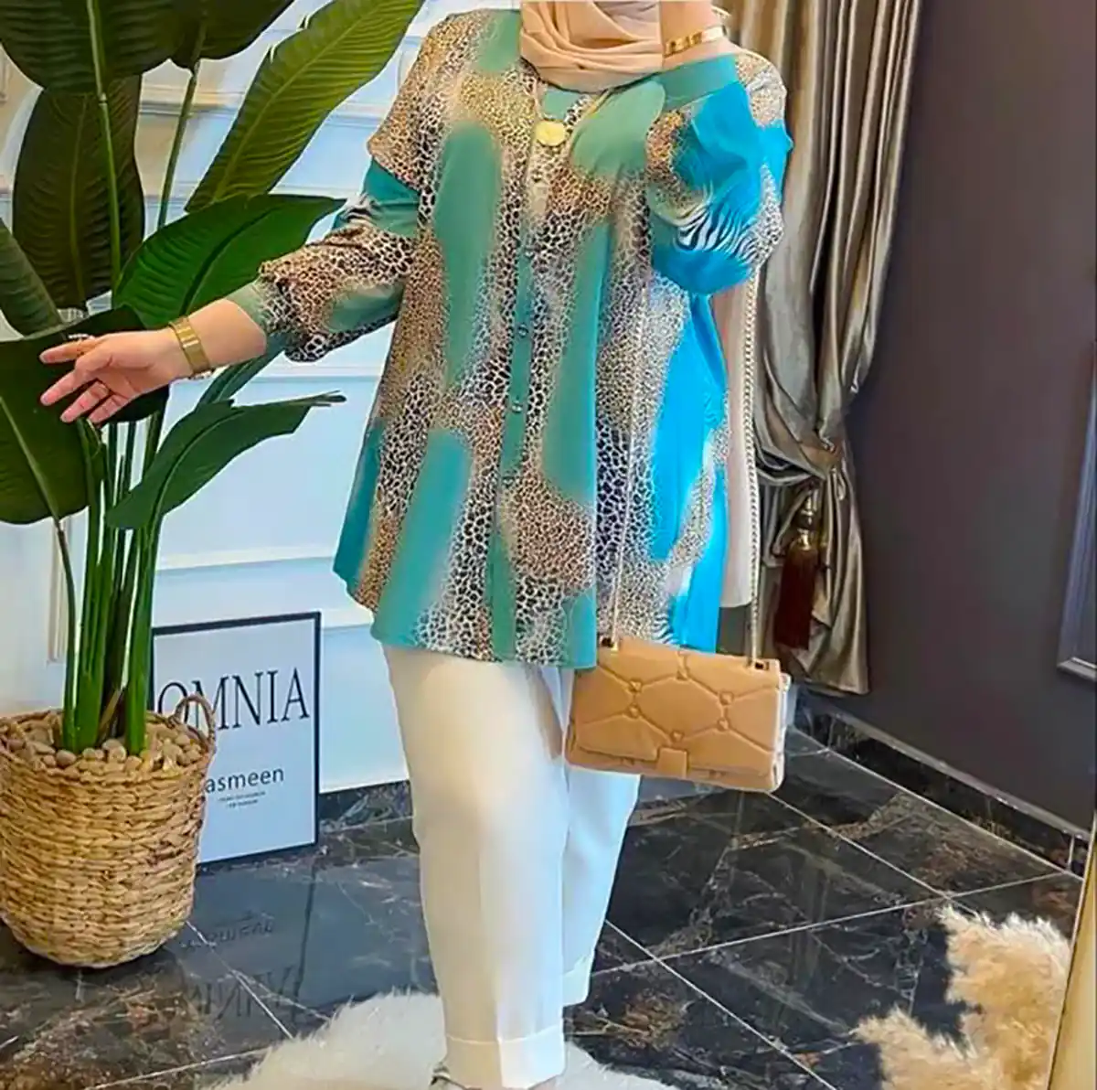 شومیز شلوار زنانه طرح دار شیک