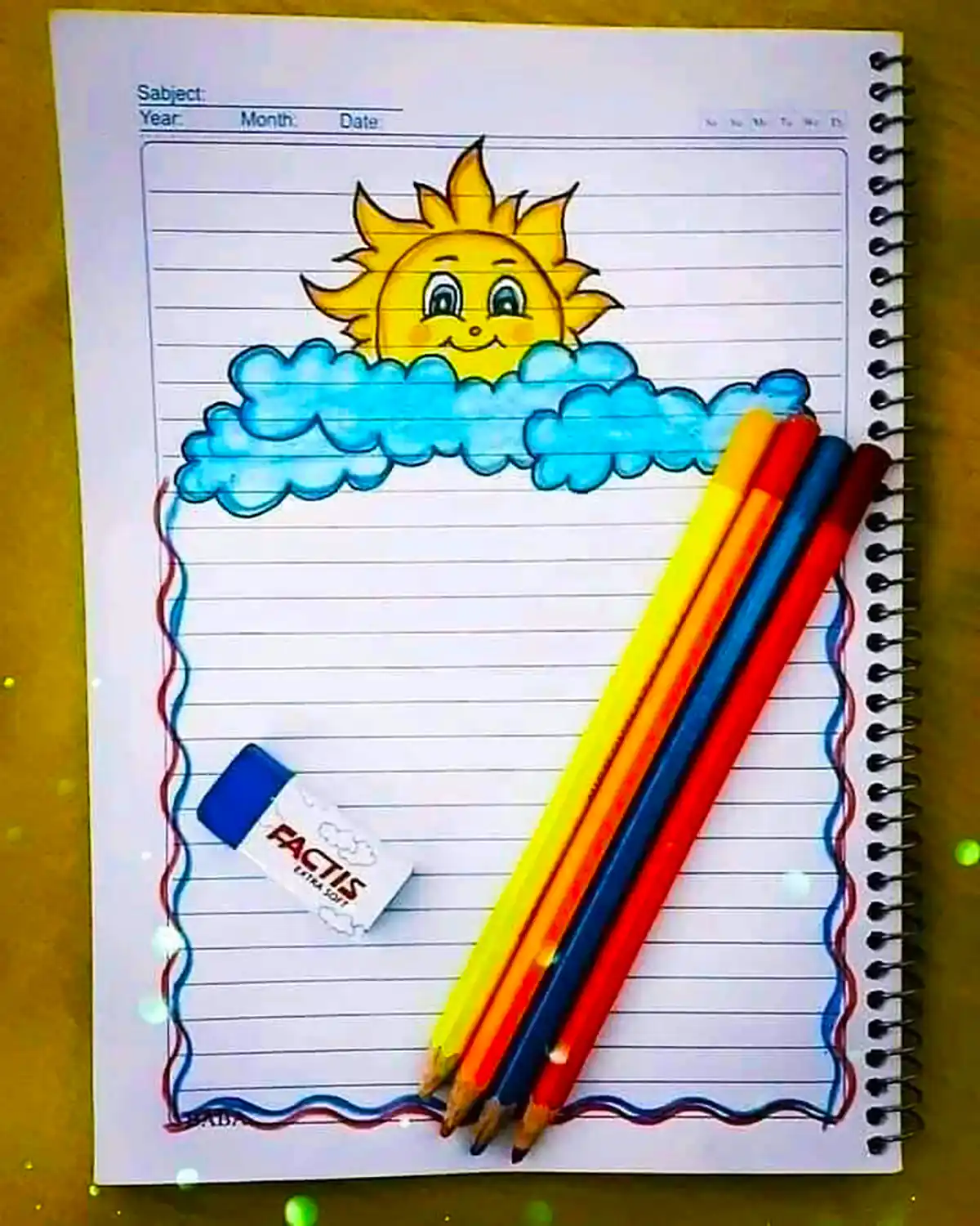 طراحی حاشیه دفتر مشق