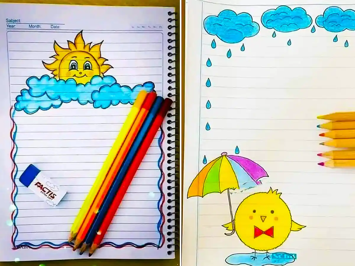 طراحی حاشیه دفتر مشق