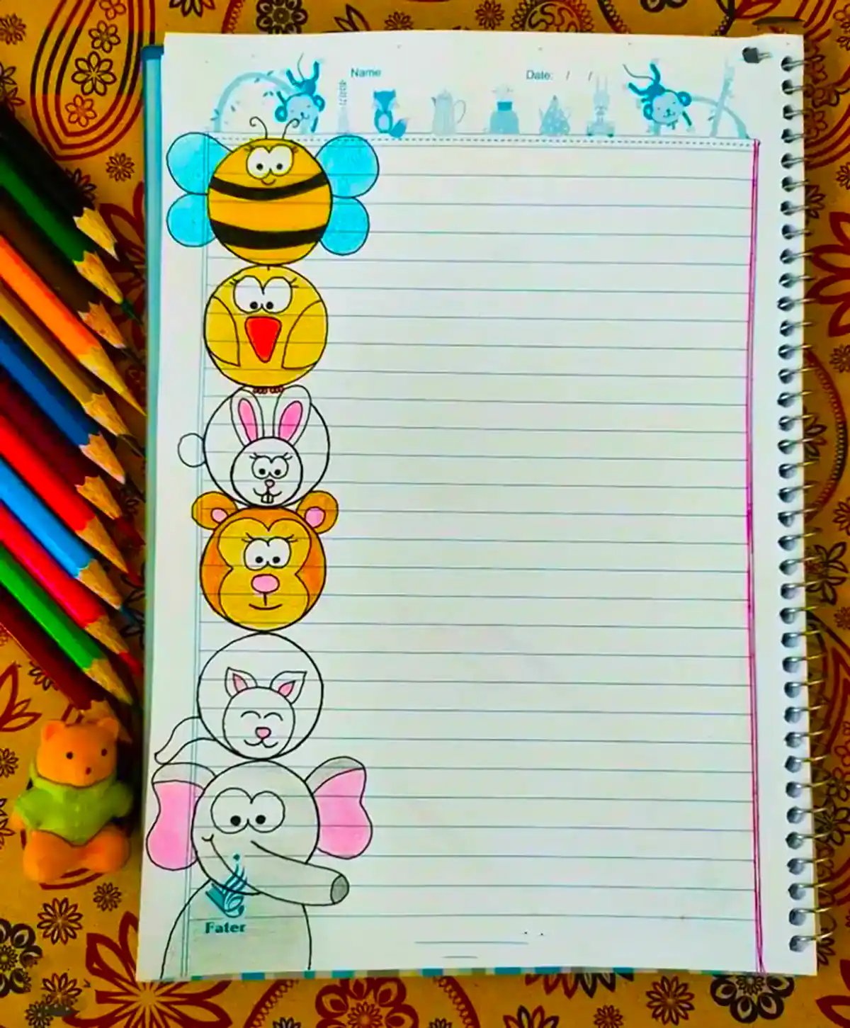 طراحی حاشیه دفتر مشق