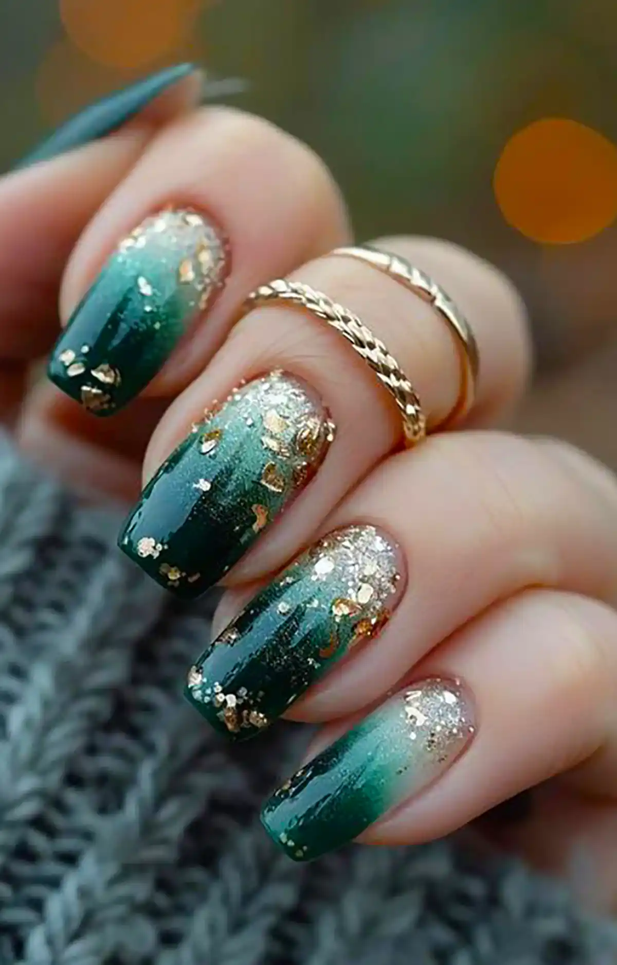 طراحی ناخن سبز شیک