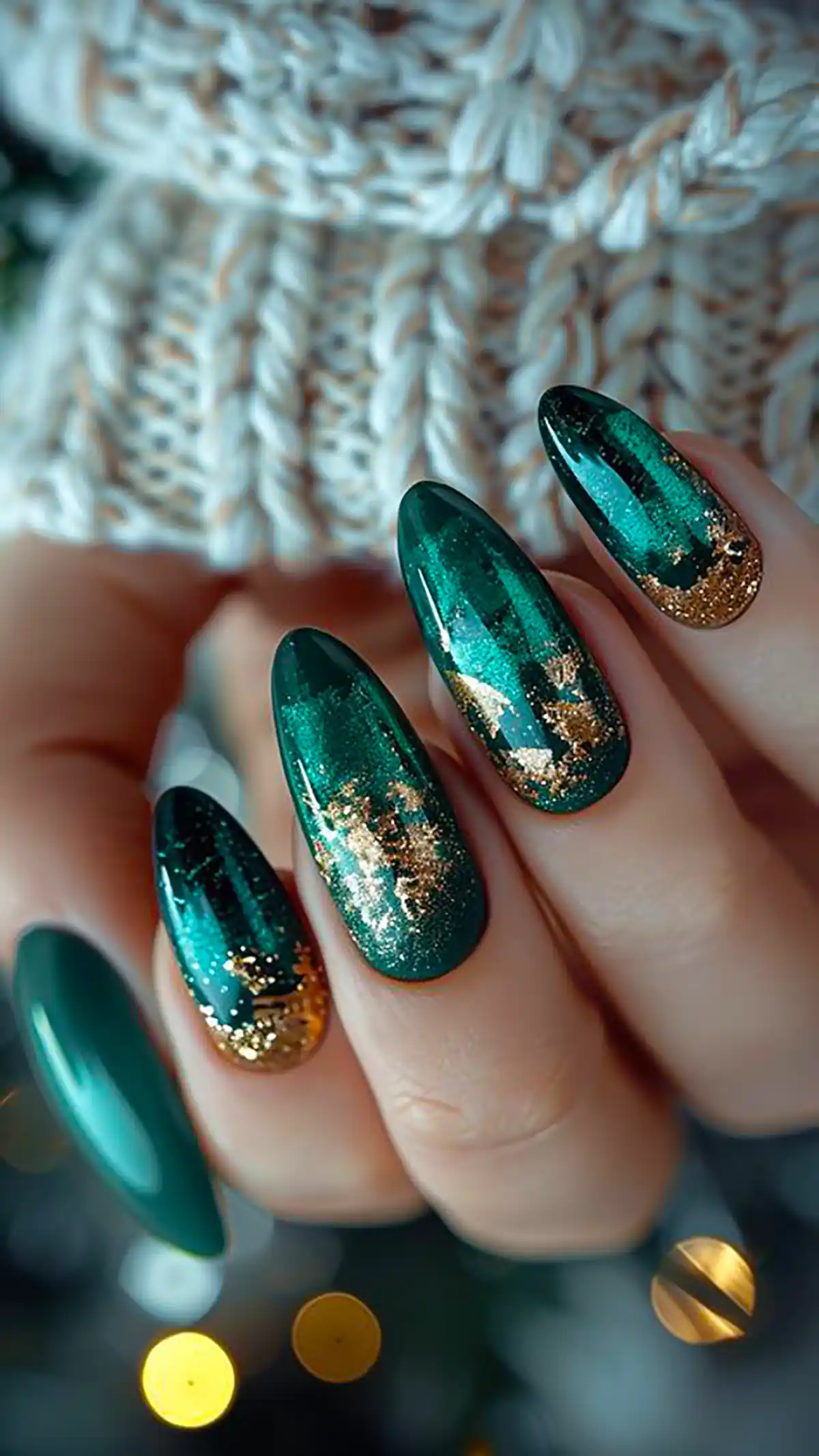 طراحی ناخن سبز شیک