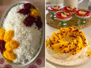 تزئین پلو مجلسی شیک