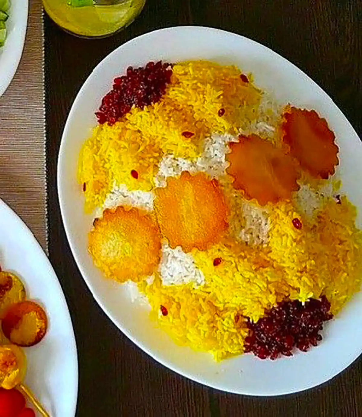 تزئین پلو مجلسی شیک