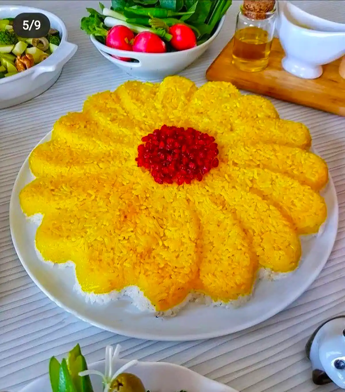 تزئین پلو مجلسی شیک