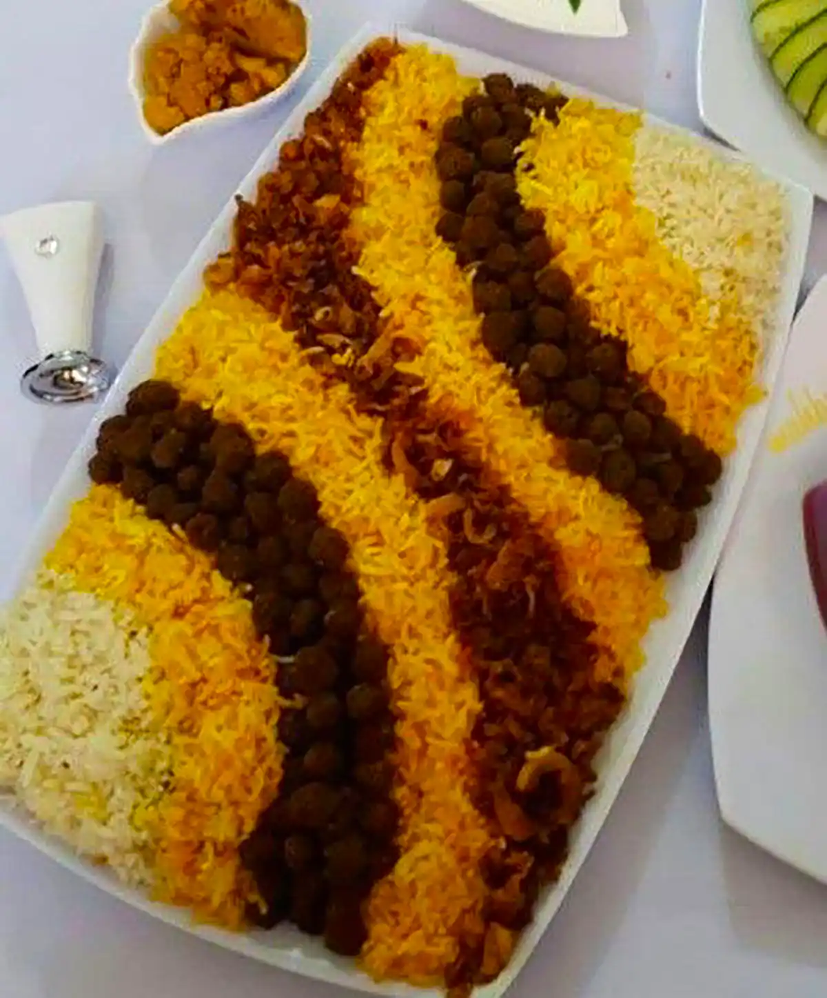 تزئین پلو مجلسی شیک