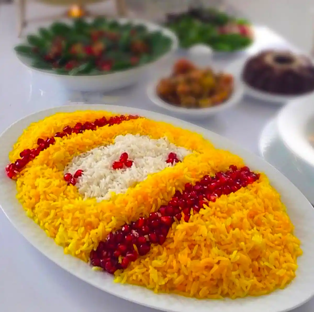 تزئین پلو مجلسی شیک