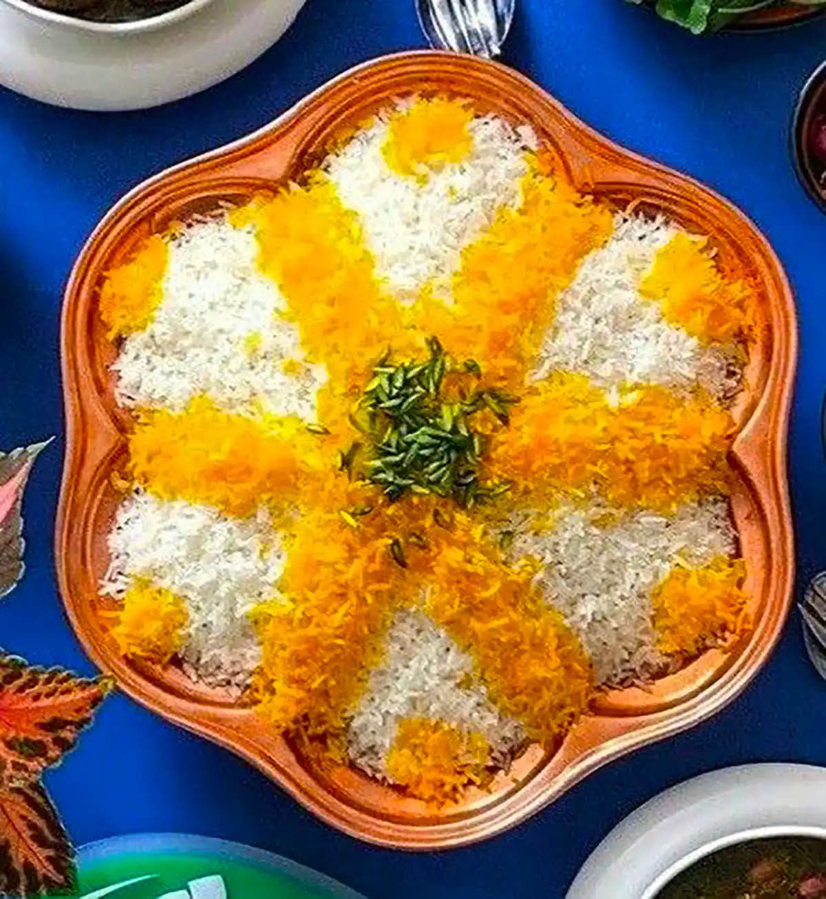 تزئین پلو مجلسی شیک