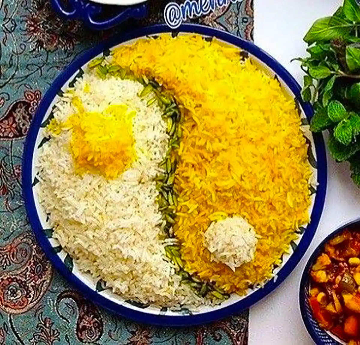 تزئین پلو مجلسی شیک