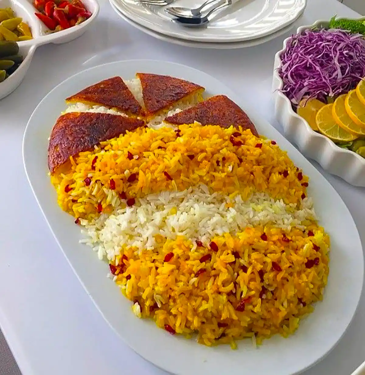 تزئین پلو مجلسی شیک