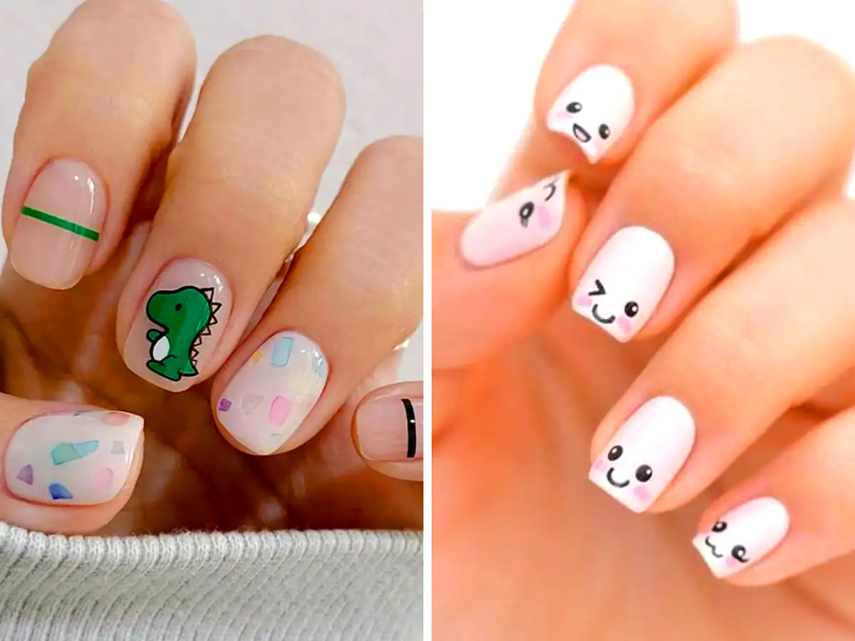 طرح کیوت روی ناخن