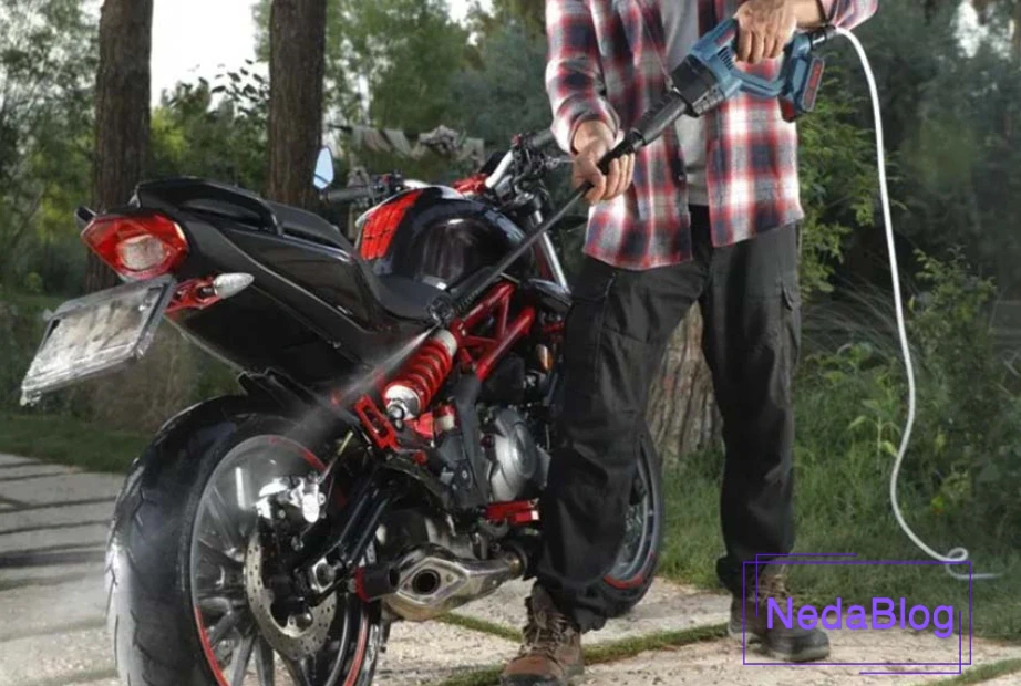 شستشوی موتورسیکلت با کارواش شارژی