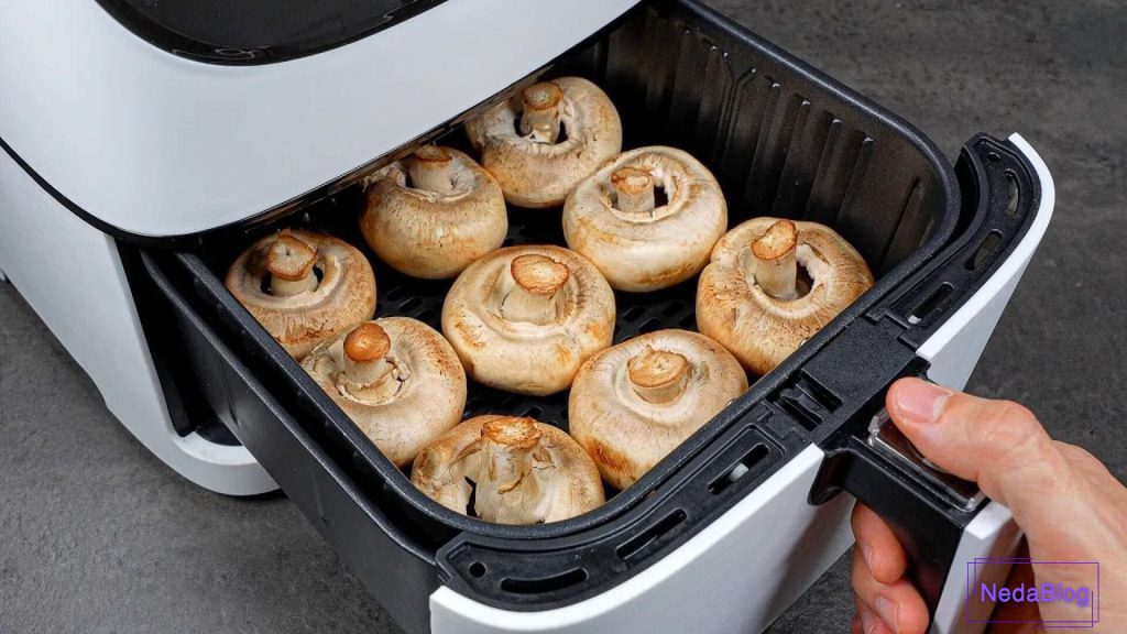 فینگر فود بدون روغن با قارچ و بیکن پختهشده در هواپز مدرنر