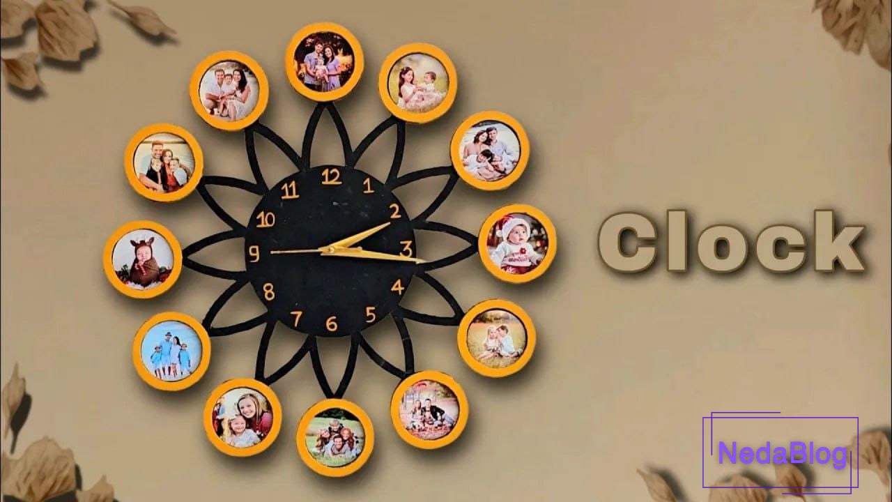 ساخت ساعت دیواری با مقوا ویدیو مدل دکوراتیو با عکس شخصی