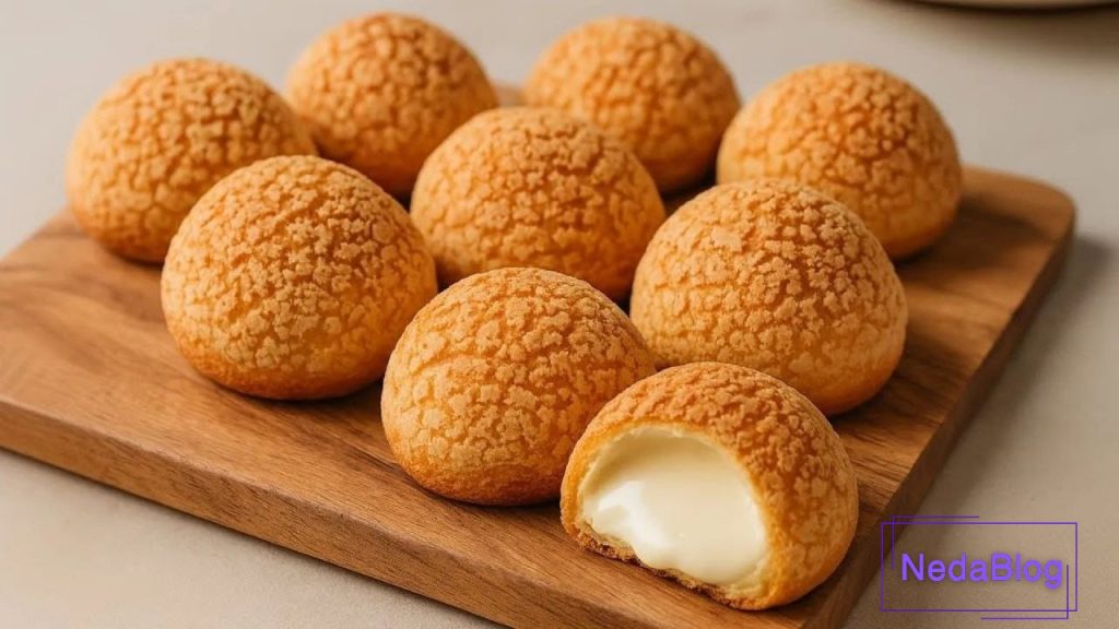 طرز تهیه شیرینی خامه‌ای فرانسوی ویدیو با خمیر پفکی و خامه تازه